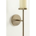 thumbnail image 3 of Kate and Laurel Blaise Traditional Metal Wall Sconce, 5 x 6 x 24, Antique Brass, Vintage Round Candle Holder with Removable Glass Cylinder for Flameless Candles, 3 of 9