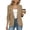 Khaki, variant on TGSLY Women's Ruched 3/4 Sleeve Blazers Single Button Shawl Lapel Collar Coat Lightweight Slim Fit Casual Solid Color Jacket with Pocket S