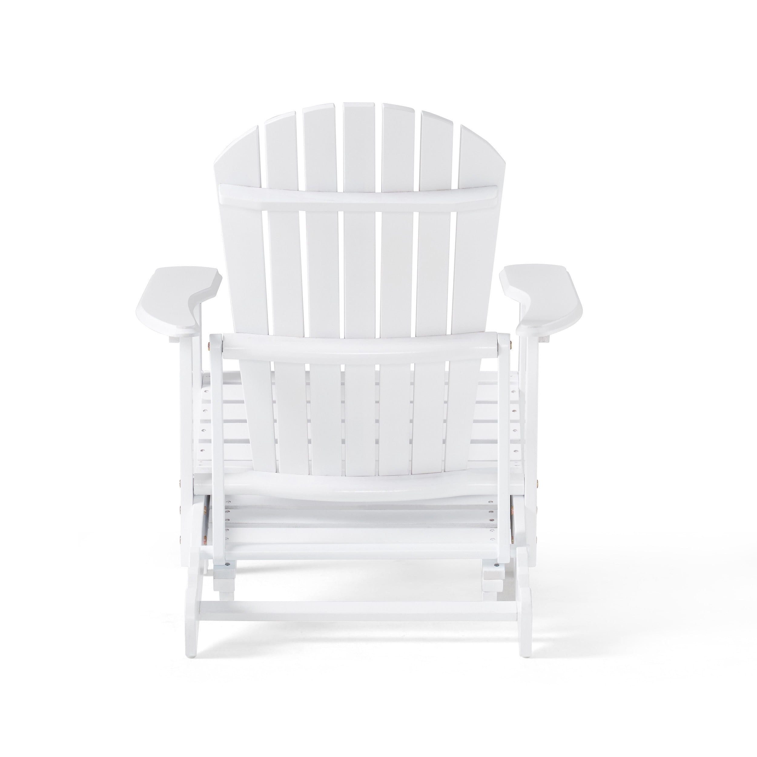 Munoz Reclining Wood Adirondack Chair with Footrest, White