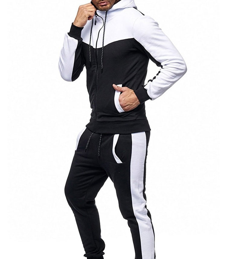 New Men Hoodie Tracksuit Set Hooded Tops Jogger Pants Suit Slim Fit Sportswear 
