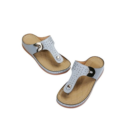 

Audeban Sandals for Women Casual Wedges Slide Sandals T Strap Flip Flops Sandals Summer Slippers