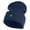Navy, variant on Shamrock St. Patrick's Day Embroidered Iron On Patched 12 Inch Long Knitted Beanie - Navy OSFM