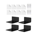 thumbnail image 3 of Luzkey 4 Pieces Wall Mounted Shelves,Acrylic Shelves,Acrylic Display Shelves,Wall Decor,Hanging Rack Board Organizer,for Living Room Black, 3 of 8