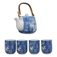 thumbnail image 2 of China Winter Lucky Bamboo Design Porcelain Blue 20oz Tea Pot and 4 Cups Set, 2 of 7