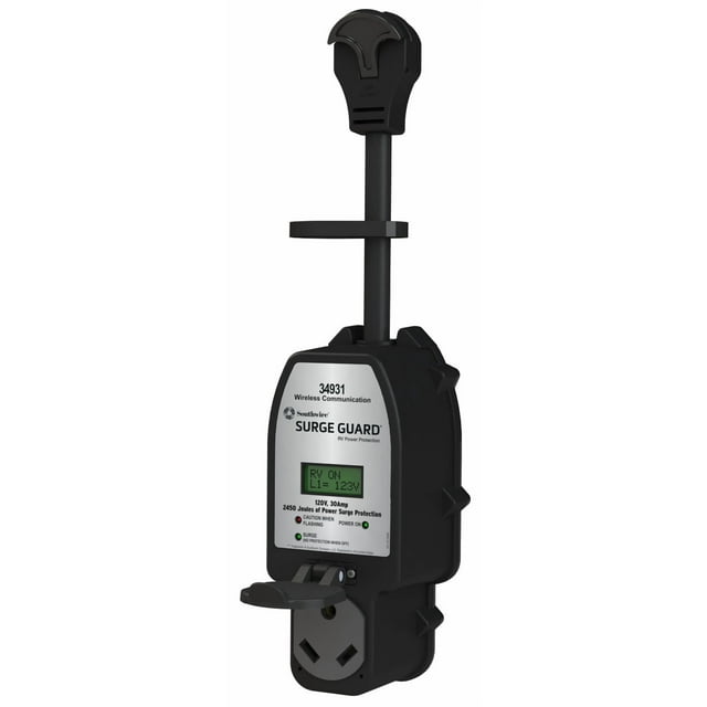 SouthWire Corp. Surge Protector 34931 Use To Protect From Low/High Voltage; Portable; 30 Amp; 120 Volt; With Fault Indicator And Plug Head Handle Grip
