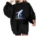 thumbnail image 1 of Sudadera extragrande de lana de manga larga con cuello redondo y estampado de océano salvaje para mujer Fridja fhghd412, 1 of 9