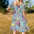 thumbnail image 3 of Eighties Robe Sans Manches à Motif Memphis, Robe de Soirée, Luxe 2024, 3 of 4