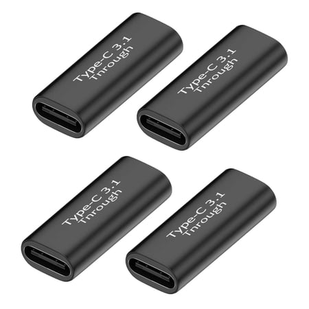 USB C Female to Female Coupler, 4Pack USB 3.1 Type C Adapter Extension Connector for Connecting 2 USB-C Cables, Compatible Supports Fast Charging Data Transfer