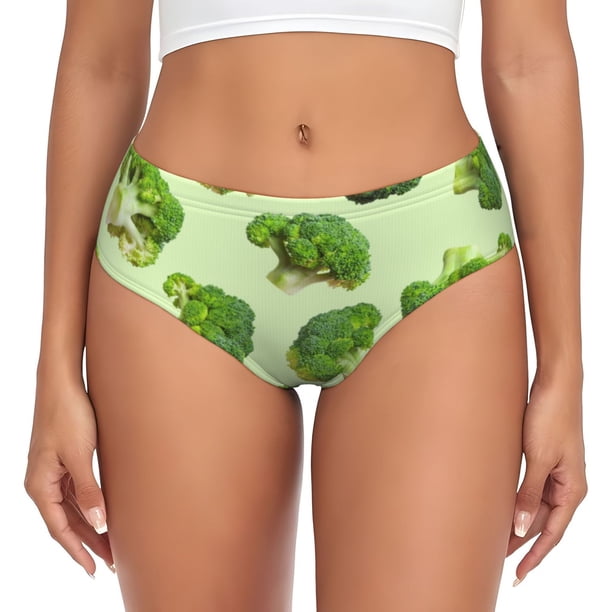 Fotbe Broccoli 3 Calzones Estampados para Mujer – Ropa Interior de Algodón, Cómoda, Suave y Elástica-4X-Large