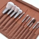 thumbnail image 5 of Juego de 11 brochas de maquillaje + bolsa de Pu marrón, cepillo de ojos con mango de sándalo de caoba de imitación, herramienta de maquillaje de belleza 3d Feliz Sencillez, 5 of 5