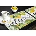 thumbnail image 5 of Welcome Summer Farm Yellow Lemon Placemats for Dinning Table Set of 6 Waterproof Cloth Table Mats, Cotton Linen Place Mats Fabric Dinner Mat Easy Clean Farmhouse Resistant Holiday Table Decor, 5 of 6
