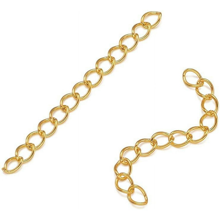 90Pcs Golden Twist Extender Chains Removable Chain Extension Tails