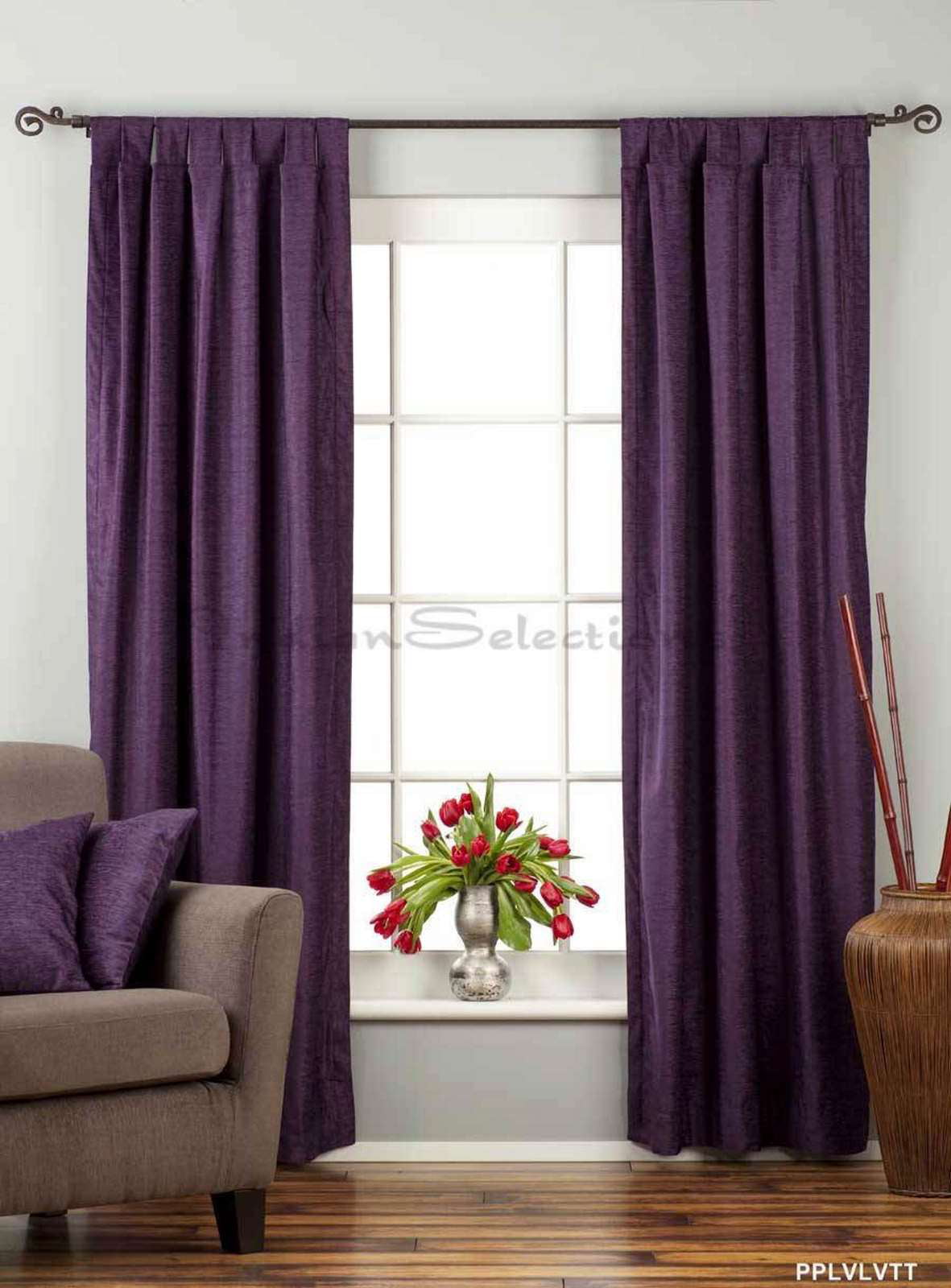 velvet window curtain