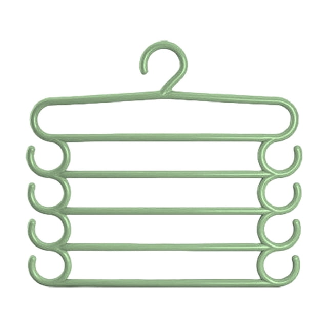 WRKEKC Clearance 5-Tier Trouser Rack - Pants Hanger with Clips | Space-Saving | Black/White | Closet Organizer