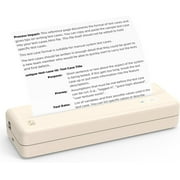 Mixfeer Wireless Printer, Portable Thermal Inkless Printer Compatible with Android iOS Phones & Laptops, Beige