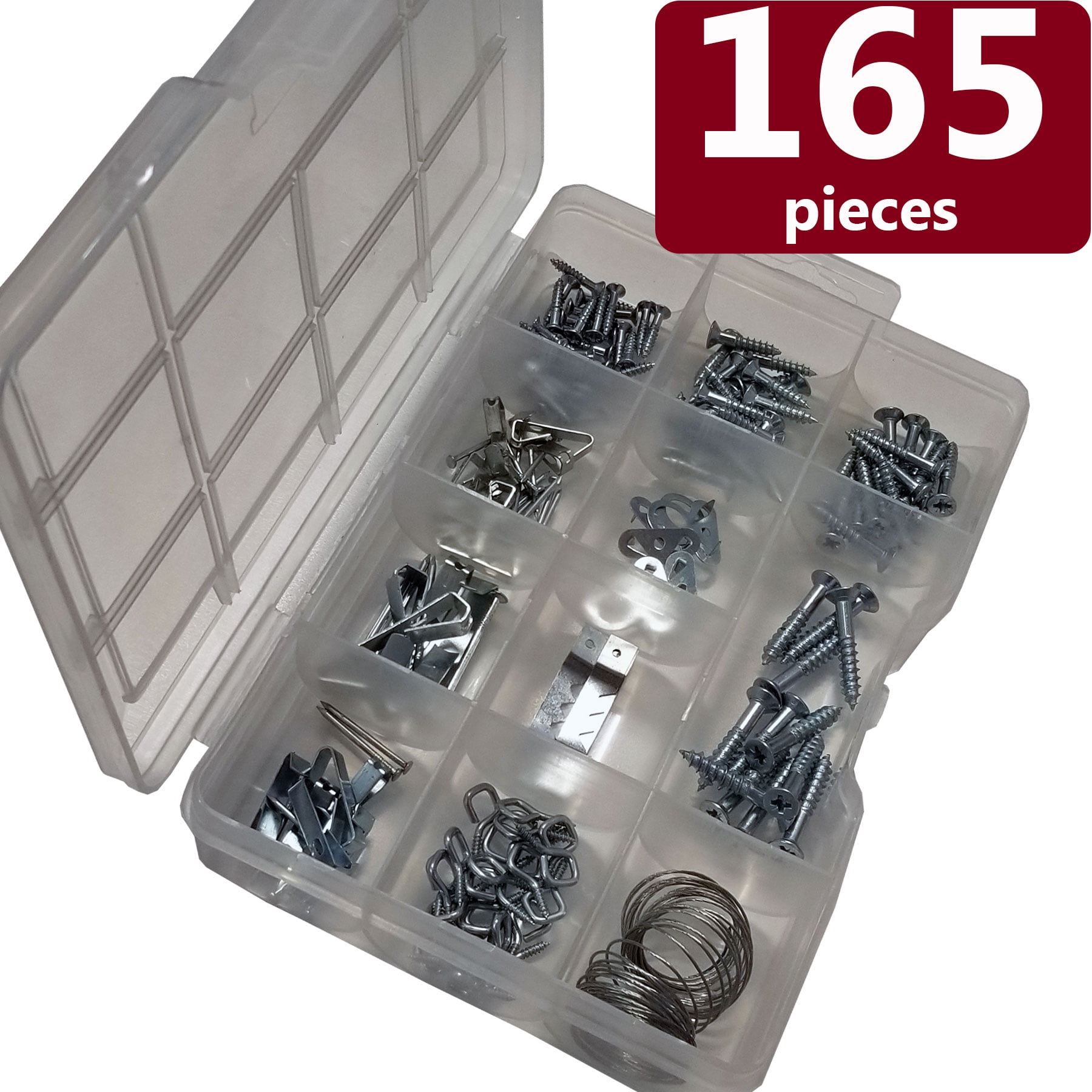 Picture Hanging Kit, Includes Hanging Nails, Hooks, Wire, 165 Pcs
