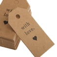 thumbnail image 4 of Abbraccia 5x100 Pieces Heart Love Kraft Hanging Tags Valentine's Day Gift Cards brown 5 Pcs, 4 of 9