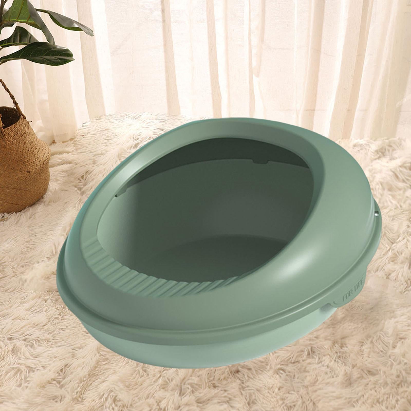 Semi Open Cats High Sided Easy Cleaning Bedpan Durable Sandbox Toilet Green