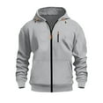thumbnail image 6 of Viluyesy Mens Sweatshirts Casual Fashion Regular Fit Full Zipper Fleece Lined Hoodies Fall and Winter Clothes for Men Gray Size M, 6 of 6