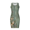 thumbnail image 5 of BangWanChi Dresses for Women 2024 Casual Spring Women Casual Bodycon Printde Ribbed Sleeveless Tank Round Neck Camisole Dress, 5 of 5