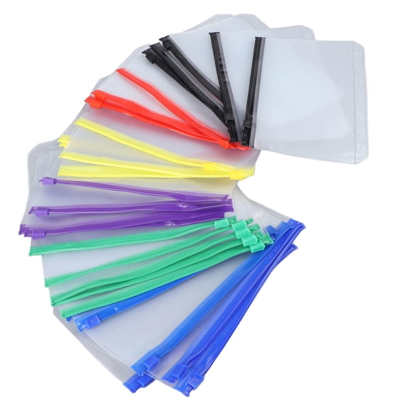 YAHHU 31pcs A6 Multicolor PVC Zipper Envelopes – Translucent, Waterproof, Reusable, Lightweight, Ideal for Office, School, Dorm