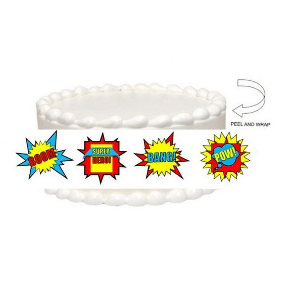 Boy's Super Hero Theme Edible Cake Decoration Topper - Edible Cake Wrap