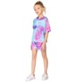 thumbnail image 6 of Arshiner Girls 2 Pieces Tie Dye Outfits Short Sleeve Pullover Crop Tops and Short Pants Sweatsuits Tracksuits, 6 of 8