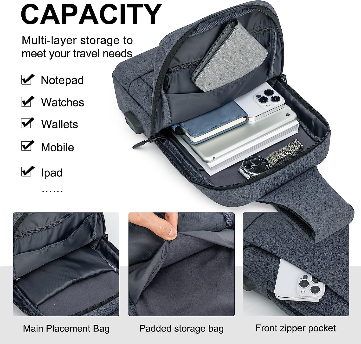 Messenger Bag Sling Bag Crossbody Shoulder Bag for Men Women Travel Work Satchel Bags