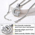 thumbnail image 3 of KeyStyle Initial Pendant Necklace for Women & Men Stainless Steel A-Z Letter Alphabet Necklace with Cubic Zirconia Valentine's Jewelry Gift for Wife, 3 of 10