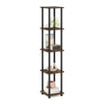 thumbnail image 4 of Furinno TURN-N-TUBE 5-Tier Corner Square Rack Display Shelf in Amber Pine/Black, 4 of 5