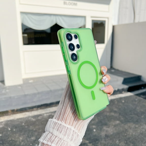 Allytechgroup for Samsung Galaxy S25, Matte Translucent Magentic Back Cover [Compatible with Magsafe] Shockproof Anti-Scratch Stylish Phone Case Shell for Samsung Galaxy S25, Green