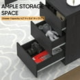 thumbnail image 4 of Computer Desk with Drawers, Wood Work Desk, Home Office PC Desk Workstation with Storage, Modern Gaming Computer Table for Bedroom, Living Room, 53.5 inches, Black, 4 of 5