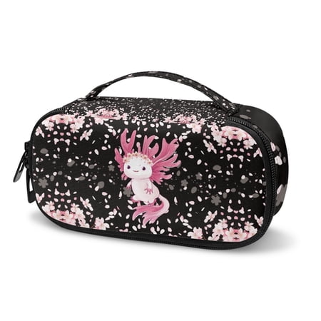 COEQINE Axolotl Cherry Blossom Insulin Pouch Medical Cooler Bag Portable and Reusable Insulin Package with Top Handle Insulin Travel Cooling Case for Daily Use