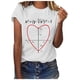 thumbnail image 1 of Gibobby Camisetas de verano para mujer Blusa holgada con letras, cuello redondo, pantalones cortos para mujer, camiseta informal, blusa con estampado mang(Blanco,G), 1 of 4
