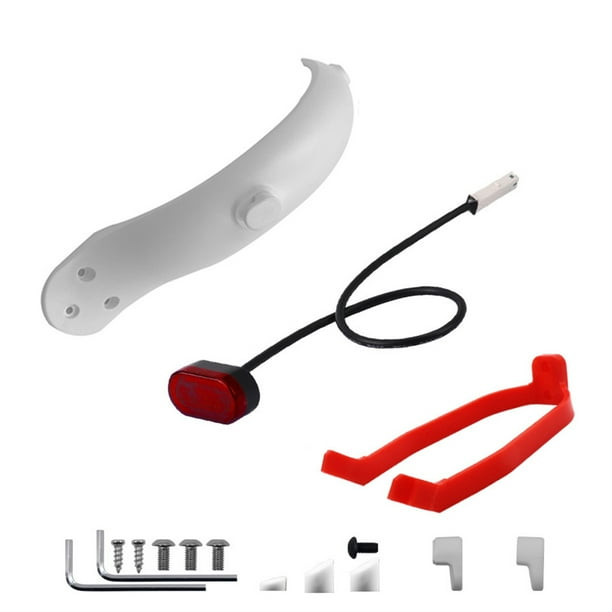 Greeniant Guardabarros trasero para patinete eléctrico, tapas de soporte de luz trasera, funda de silicona para bicicleta, accesorios de protección Patinetes eléctricos Blanco con luz trasera Greeniant OD023840-04