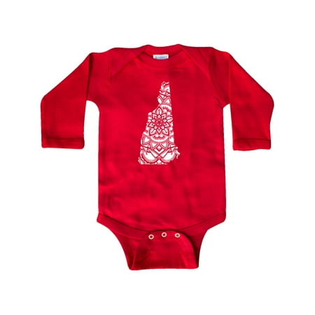 

Inktastic New Hampshire Silhouette Mandala Gift Baby Boy or Baby Girl Long Sleeve Bodysuit