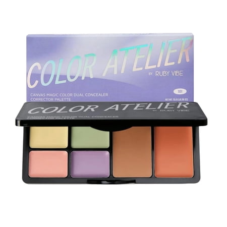 RUBY VIBE CO Dual Tone Concealer Palette – Full Coverage for Concealing, Contouring & Color Correcting | Hydrating & Lightweight Formula, Long-Lasting, Travel-Friendly, For All Skin Types