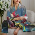 thumbnail image 6 of Honeii Pond Cute Axolotl print Women's Pajama Sets Long Sleeve Button Down Sleepwear Nightwear Soft Pjs Lounge Sets-X-Large, 6 of 7
