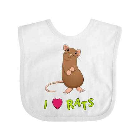 

Inktastic I Love Rats Gift Baby Boy or Baby Girl Bib