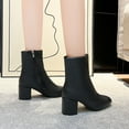 thumbnail image 5 of HAOTAGS Womens Mid Calf Chunky Heel Boots Casual Shoes Black Size 8, 5 of 7