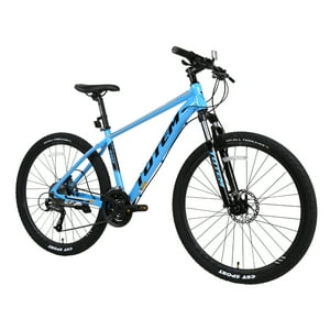 Bicicleta montaña Adulto Hombre de Acero de Alto Carbono Velocidad Bici  Descenso MTB con suspensión Delante y Freno de Disco mecánico,Negro,27  Speed 24 Inch : : Deportes y aire libre