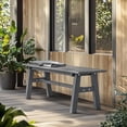 thumbnail image 2 of VINGLI 47” Outdoor Bench Garden Bench HDPE Porch Bench w/Metal Legs, Poly Lumber Patio Benches, 660 LBS Capacity Outdoor Backless Benches(Black), 2 of 7