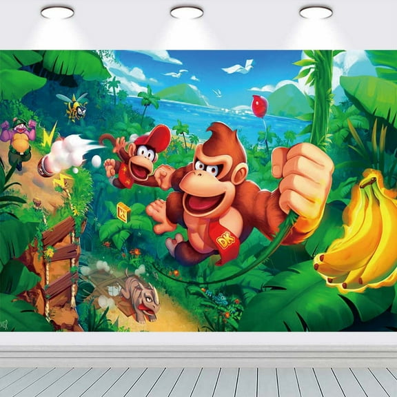 Donkey Kong Country Party Supplies Background Backdrop Taspestry Banner Poster Decor Decorations