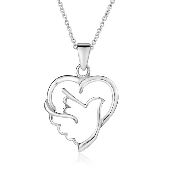 Holy Spirit Dove of Love and Peace .925 Sterling Silver Necklace