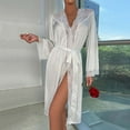 thumbnail image 3 of qolati Women's Satin Robe Silk Kimonos Bathrobe for Bride Long Bridesmaids Wedding Party Lace Trim Belted Loungewear Sleepwear, 3 of 9