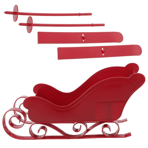 LOLIPPYY Sleigh Adornment for Festive Activities 11.0X4.7X4.3in 1 Set Red Plastic