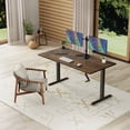 thumbnail image 2 of Mount-It! Hand Crank Sit-Stand Desk with Tabletop, Oak, Ergonomic, 2 of 9