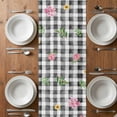 thumbnail image 6 of Bunny Easter Table Runner - 120 Inch Long, Kitchen Dining Table Runner Dresser Scarves, Rabbit Black White Plaid Farmhouse Farmhouse Decor for Coffee Tables Wedding Party Banquet, 6 of 8
