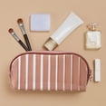 thumbnail image 1 of Clear Striped Cosmetic Bag, Portable Travel Organizer, Hangable Design, Translucent Material, for Gals, Daily Use, Compact Storage, Stylish Accessory, Lightweight Carry, Desk Travel Ready, Ihhxbz, 1 of 8