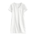 thumbnail image 3 of FRSASU Robe d'Été 100 % Coton pour Filles, Tendance, Col en V, Décontractée, Bohème, Robe Soleil, Printemps, Plage, Fluide, Vacances, Mini, Blanche, 3 of 8